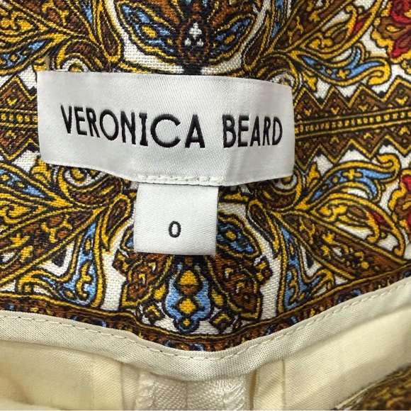 Veronica Beard Short Hobbes Linen in Dove Red Paisley - Picture 10 of 10